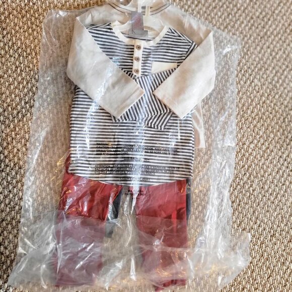 Infant Boys 4pc Dino Apple Picking Pants Set Navy/Red | 24M - Picture 4 of 6